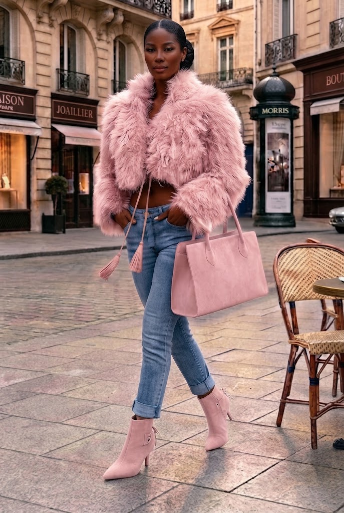 Women's light pink back lace-up ankle boots with pointed toe and high slim heel - Top view